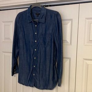 Talbots Blue Tencel Button Down Shirt